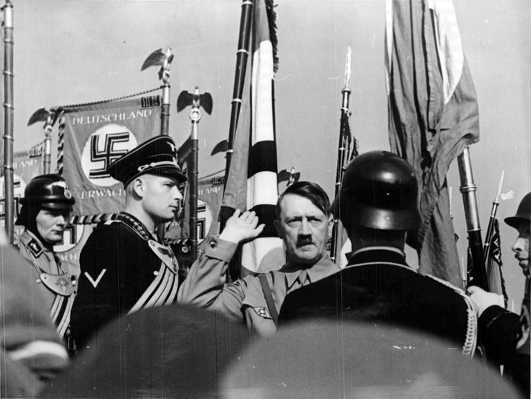 Adolf Hitler concecrating the flags at the 1938 Reichsparteitag